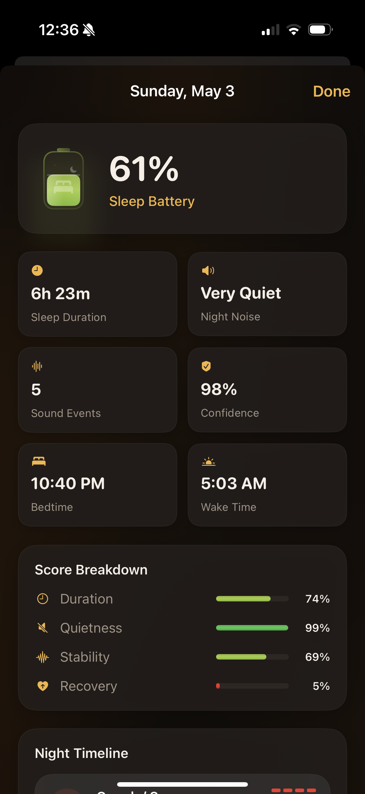BedHalo app sleep tracking preview screen